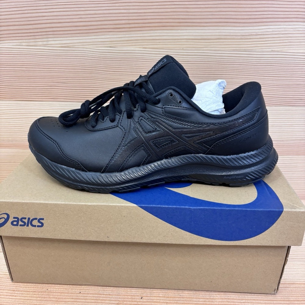 ASICS Women's Gel-Contend SL Walking Shoes Black/Black Leather Sz 9.5